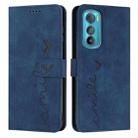 For Motorola Edge 30 Skin Feel Heart Pattern Leather Phone Case(Blue) - 1