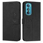 For Motorola Edge 30 Skin Feel Heart Pattern Leather Phone Case(Black) - 1