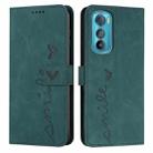 For Motorola Edge 30 Skin Feel Heart Pattern Leather Phone Case(Green) - 1