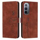 For Motorola Edge 30 Ultra 5G/X30 Pro 5G Skin Feel Heart Pattern Leather Phone Case(Brown) - 1