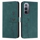 For Motorola Edge 30 Ultra 5G/X30 Pro 5G Skin Feel Heart Pattern Leather Phone Case(Green) - 1