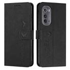 For Motorola Edge 2022 Skin Feel Heart Pattern Leather Phone Case(Black) - 1