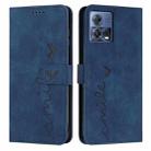 For Motorola Moto S30 Pro 5G/Edge 30 Fusion 5G Skin Feel Heart Pattern Leather Phone Case(Blue) - 1