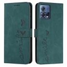 For Motorola Moto S30 Pro 5G/Edge 30 Fusion 5G Skin Feel Heart Pattern Leather Phone Case(Green) - 1