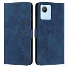For Realme C30 Skin Feel Heart Pattern Leather Phone Case(Blue) - 1