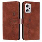 For Xiaomi Redmi Note 11T Pro/Note 11T Pro+ 5G/Poco X4 GT Skin Feel Heart Pattern Leather Phone Case(Brown) - 1