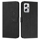 For Xiaomi Redmi Note 11T Pro/Note 11T Pro+ 5G/Poco X4 GT Skin Feel Heart Pattern Leather Phone Case(Black) - 1