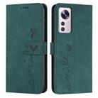 For Xiaomi 12 Lite Skin Feel Heart Pattern Leather Phone Case(Green) - 1