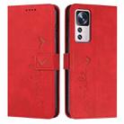 For Xiaomi 12T/12T Pro/Redmi K50 Ultra Skin Feel Heart Pattern Leather Phone Case(Red) - 1
