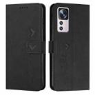 For Xiaomi 12T/12T Pro/Redmi K50 Ultra Skin Feel Heart Pattern Leather Phone Case(Black) - 1