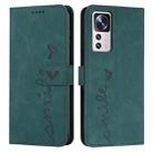 For Xiaomi 12T/12T Pro/Redmi K50 Ultra Skin Feel Heart Pattern Leather Phone Case(Green) - 1