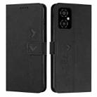 For Xiaomi Poco M4 5G Skin Feel Heart Pattern Leather Phone Case(Black) - 1