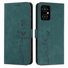 For Xiaomi Poco M4 5G Skin Feel Heart Pattern Leather Phone Case(Green) - 1