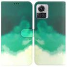 For Motorola Moto X30 Pro 5G / Edge 30 Ultra Watercolor Pattern Flip Leather Phone Case(Cyan Green) - 1