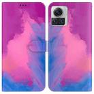 For Motorola Moto X30 Pro 5G / Edge 30 Ultra Watercolor Pattern Flip Leather Phone Case(Purple Red) - 1