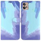 For Motorola Moto G32 Watercolor Pattern Flip Leather Phone Case(Winter Snow) - 1