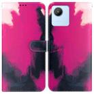 For Realme C30 Watercolor Pattern Flip Leather Phone Case(Berry Color) - 1