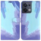 For OPPO Reno8 Watercolor Pattern Flip Leather Phone Case(Winter Snow) - 1