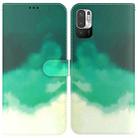 For Xiaomi Redmi Note 11T Pro / 11T Pro+ 5G Watercolor Pattern Flip Leather Phone Case(Cyan Green) - 1