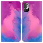 For Xiaomi Redmi Note 11T Pro / 11T Pro+ 5G Watercolor Pattern Flip Leather Phone Case(Purple Red) - 1