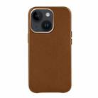 For iPhone 14 Plus Mutural Mingdian Series PU + PC Full Coverage Shockproof Case(Brown) - 1