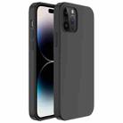 For iPhone 14 Pro Max Mutural Yuemu Series Liquid Silicone Microfiber Case(Black) - 1