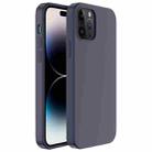 For iPhone 14 Pro Max Mutural Yuemu Series Liquid Silicone Microfiber Case(Dark Blue)) - 1