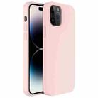 For iPhone 14 Pro Mutural Yuemu Series Liquid Silicone Microfiber Case(Pink) - 1