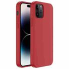 For iPhone 14 Pro Mutural Yuemu Series Liquid Silicone Microfiber Case(Rose Red) - 1