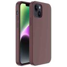 For iPhone 14 Mutural Yuemu Series Liquid Silicone Microfiber Case(Wine Red) - 1