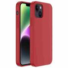 For iPhone 14 Mutural Yuemu Series Liquid Silicone Microfiber Case(Rose Red) - 1