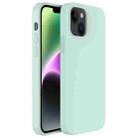 For iPhone 14 Plus Mutural Yuemu Series Liquid Silicone Microfiber Case(Sky Blue) - 1