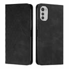 For Motorola Moto E32 4G/E32s Diamond Pattern Splicing Skin Feel Magnetic Phone Case(Black) - 1