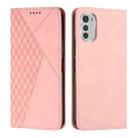 For Motorola Moto E32 4G/E32s Diamond Pattern Splicing Skin Feel Magnetic Phone Case(Rose Gold) - 1