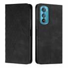 For Motorola Edge 30 Diamond Pattern Splicing Skin Feel Magnetic Phone Case(Black) - 1