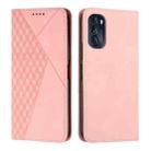 For Motorola Moto G 2022 5G Diamond Pattern Splicing Skin Feel Magnetic Phone Case(Rose Gold) - 1