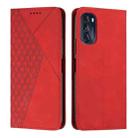 For Motorola Moto G 2022 5G Diamond Pattern Splicing Skin Feel Magnetic Phone Case(Red) - 1