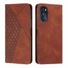 For Motorola Moto G 2022 5G Diamond Pattern Splicing Skin Feel Magnetic Phone Case(Brown) - 1