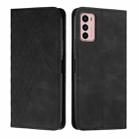 For Motorola Moto G42 Diamond Pattern Splicing Skin Feel Magnetic Phone Case(Black) - 1