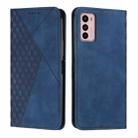 For Motorola Moto G42 Diamond Pattern Splicing Skin Feel Magnetic Phone Case(Blue) - 1