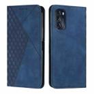 For Motorola Moto G52 4G/G82 Diamond Pattern Splicing Skin Feel Magnetic Phone Case(Blue) - 1