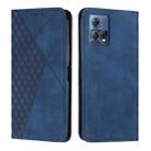 For Motorola Moto S30 Pro 5G/Edge 30 Fusion 5G Diamond Pattern Splicing Skin Feel Magnetic Phone Case(Blue) - 1