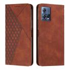 For Motorola Moto S30 Pro 5G/Edge 30 Fusion 5G Diamond Pattern Splicing Skin Feel Magnetic Phone Case(Brown) - 1