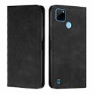 For Realme C21Y/C25Y Diamond Splicing Skin Feel Magnetic Leather Phone Case(Black) - 1