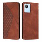 For Realme C30 4G Diamond Splicing Skin Feel Magnetic Leather Phone Case(Brown) - 1