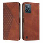 For Realme C31 4G Diamond Splicing Skin Feel Magnetic Leather Phone Case(Brown) - 1