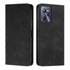 For Realme C35/Narzo 50A Prime 4G Diamond Splicing Skin Feel Magnetic Leather Phone Case(Black) - 1