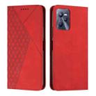 For Realme C35/Narzo 50A Prime 4G Diamond Splicing Skin Feel Magnetic Leather Phone Case(Red) - 1