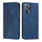 For Realme C35/Narzo 50A Prime 4G Diamond Splicing Skin Feel Magnetic Leather Phone Case(Blue) - 1