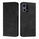 For OPPO Reno7 4G Global/F21 Pro 4G Diamond Splicing Skin Feel Magnetic Leather Phone Case(Black) - 1